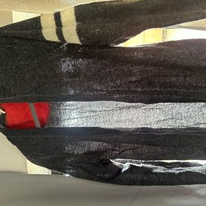 obey cardigan with white stripe arm detail